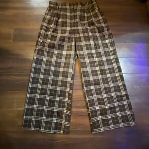 Ardene Dark Brown Plaid Trousers